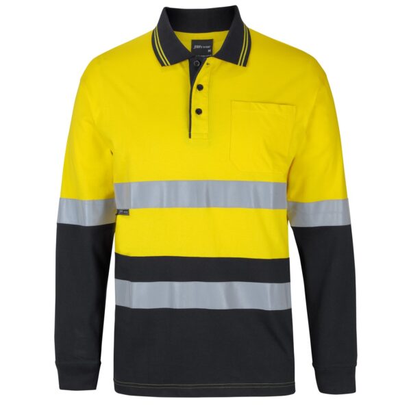 JB'S Wear 6DCPL Hi Vis D+N L/S Cotton Polo - Image 5