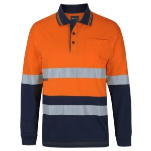 JB'S Wear 6DCPL Hi Vis D+N L/S Cotton Polo