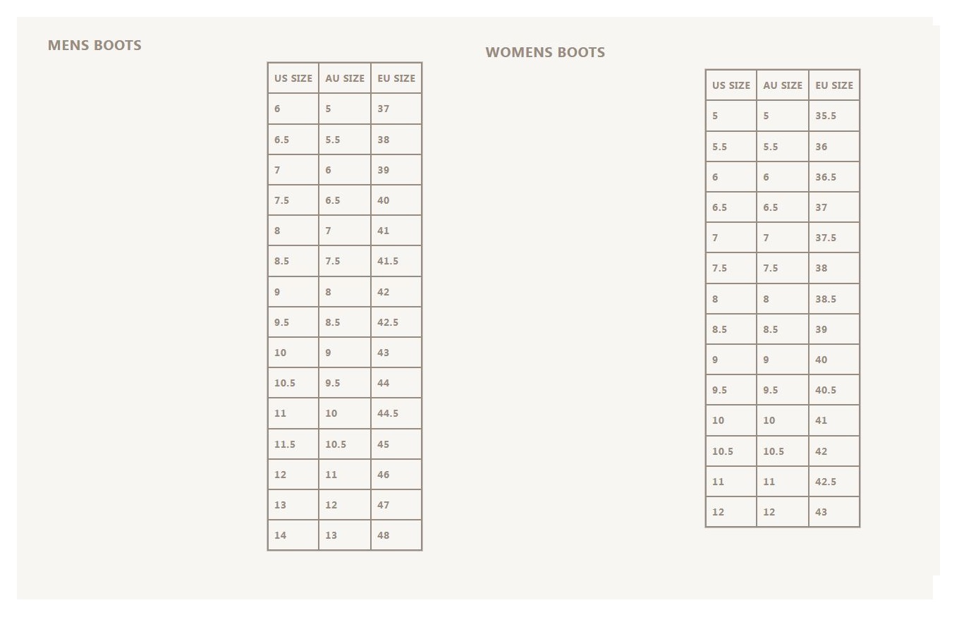 Product Size Chart